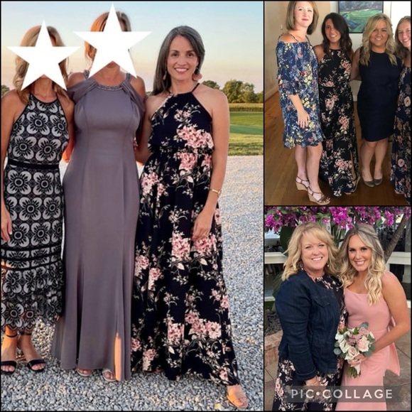 Lulu’s Floral High Neck Halter Slit Leg Maxi Dress - Picture 6 of 13